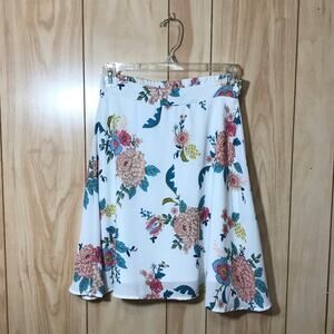 Philosophy Republic Clothing White Floral A-line Above the Knee Skirt S